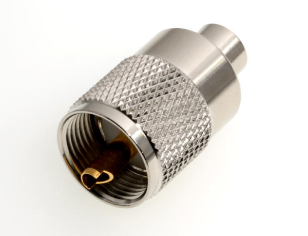 PL-Stecker RG-58, Aircell-5, Teflon, löt