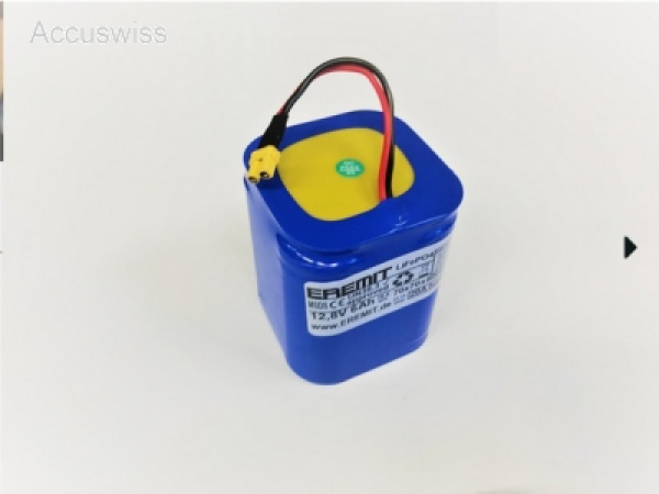 EREMIT 12V 6Ah F2x2 LiFePo4 Akku mit BMS und XT-30 Stecker